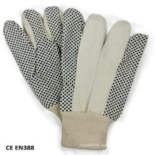 Sewed PVC Dotted Canvas Cotton Working Glove